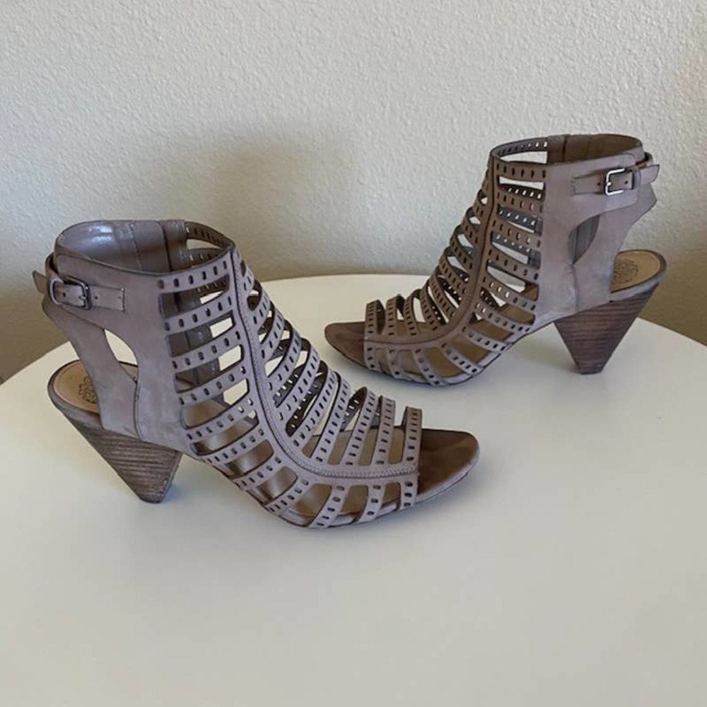 Vince Camuto Sandals 3" Evalina Dusty Mink‎ Nubuck Women 9.5